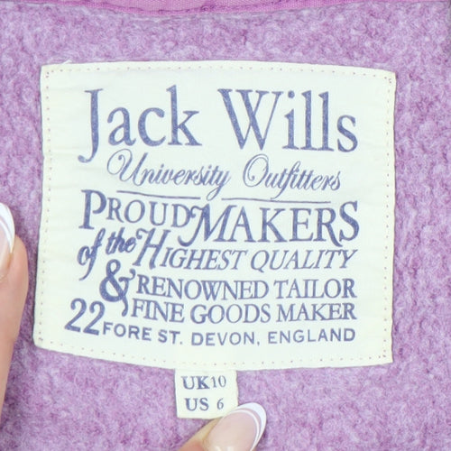 Jack Wills Women Purple Full Zip Hoodie Size 10
