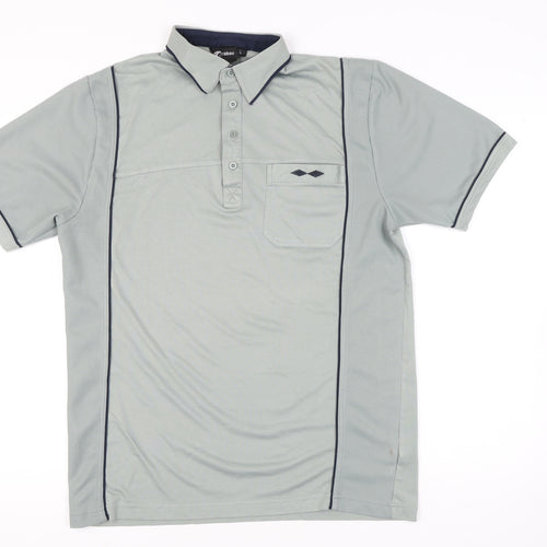 Carabou Men's Grey Polo Shirt - Size L, Short Sleeve