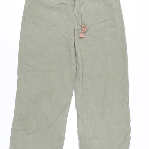 Marks and Spencer Women's Wide-Leg Green Trousers, Size 14