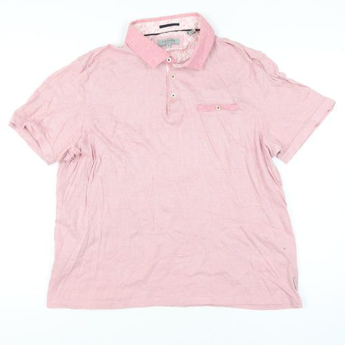 Ted Baker Men's Pink XL Short Sleeve Button-Up Shirt