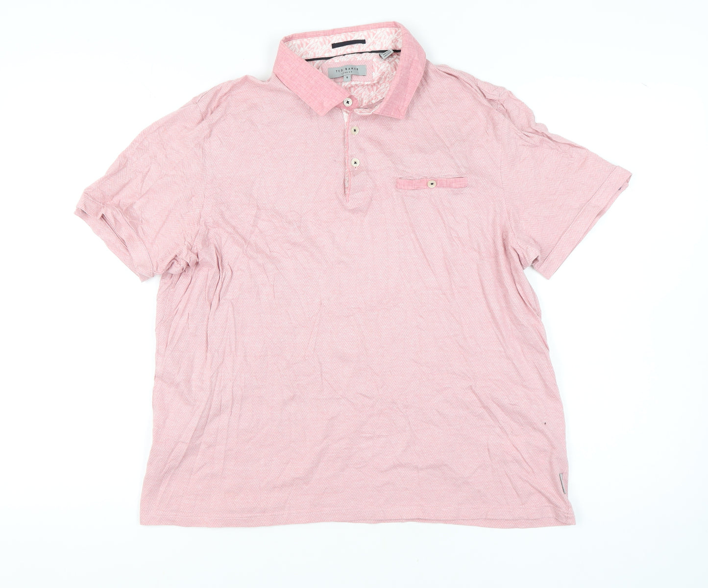 Ted Baker Men's Pink XL Short Sleeve Button-Up Shirt