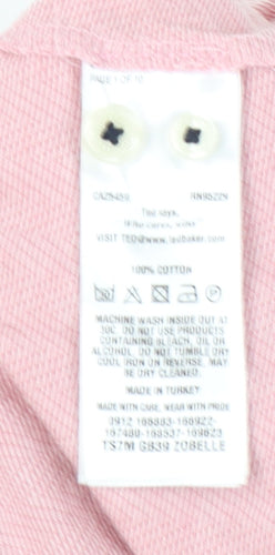 Ted Baker Men's Pink XL Short Sleeve Button-Up Shirt