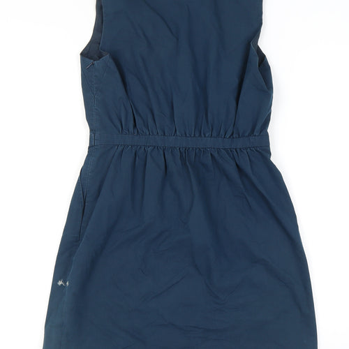 Reiss Women's Blue A-Line Sleeveless Embroidered Dress