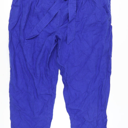 Marks and Spencer Women's Blue Belted Trousers Size 22
