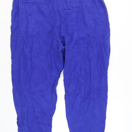 Marks and Spencer Women's Blue Belted Trousers Size 22