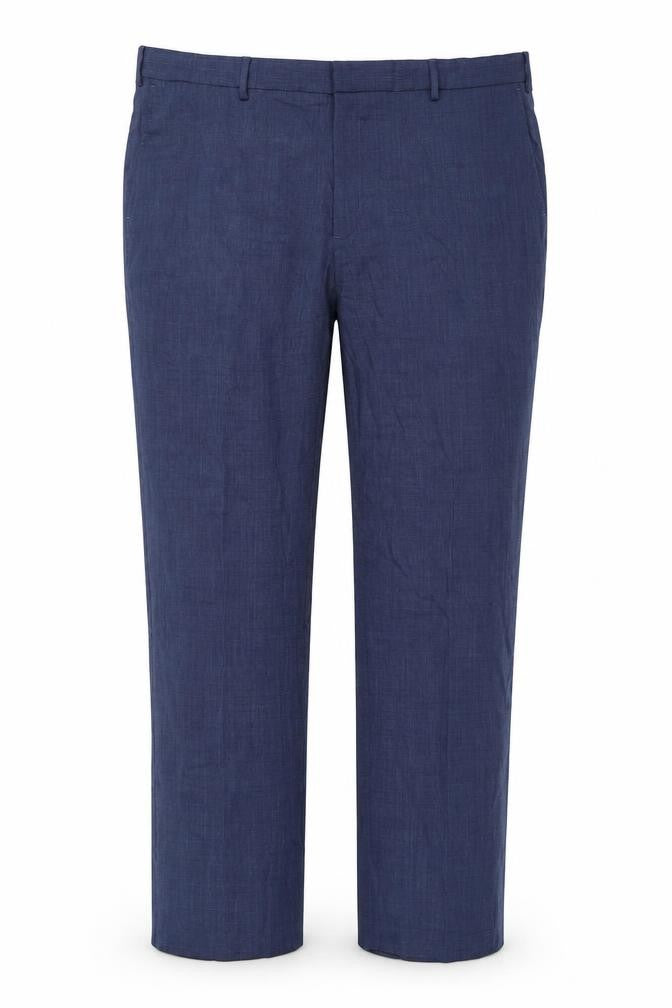 Front view of Marks & Spencer Men's Blue Regular Fit Trousers