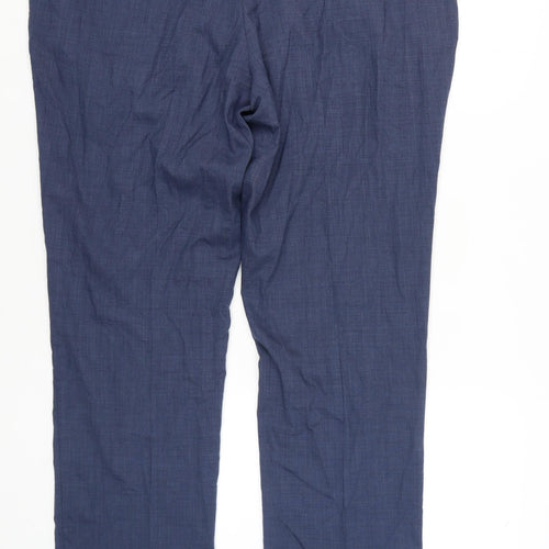 Marks & Spencer Men's Blue Regular Fit Trousers