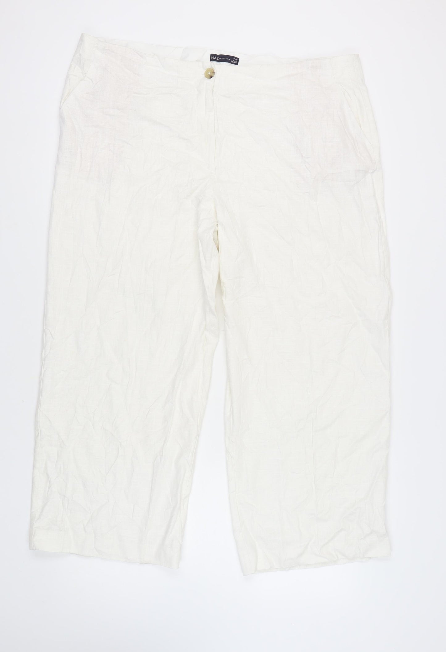 Marks and Spencer Women's White Size 24 Trousers