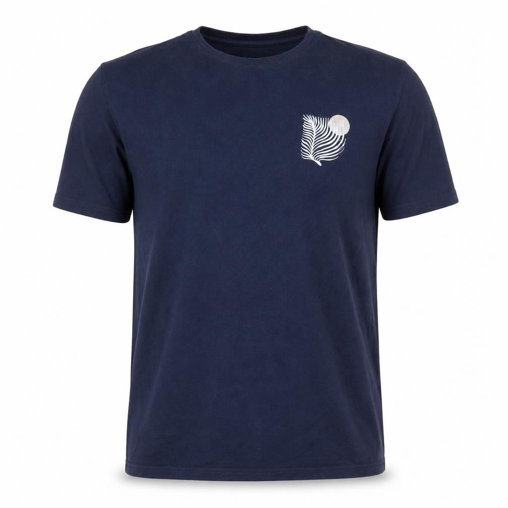Front view of Okapi Men's Blue L Nature Graphic T-Shirt