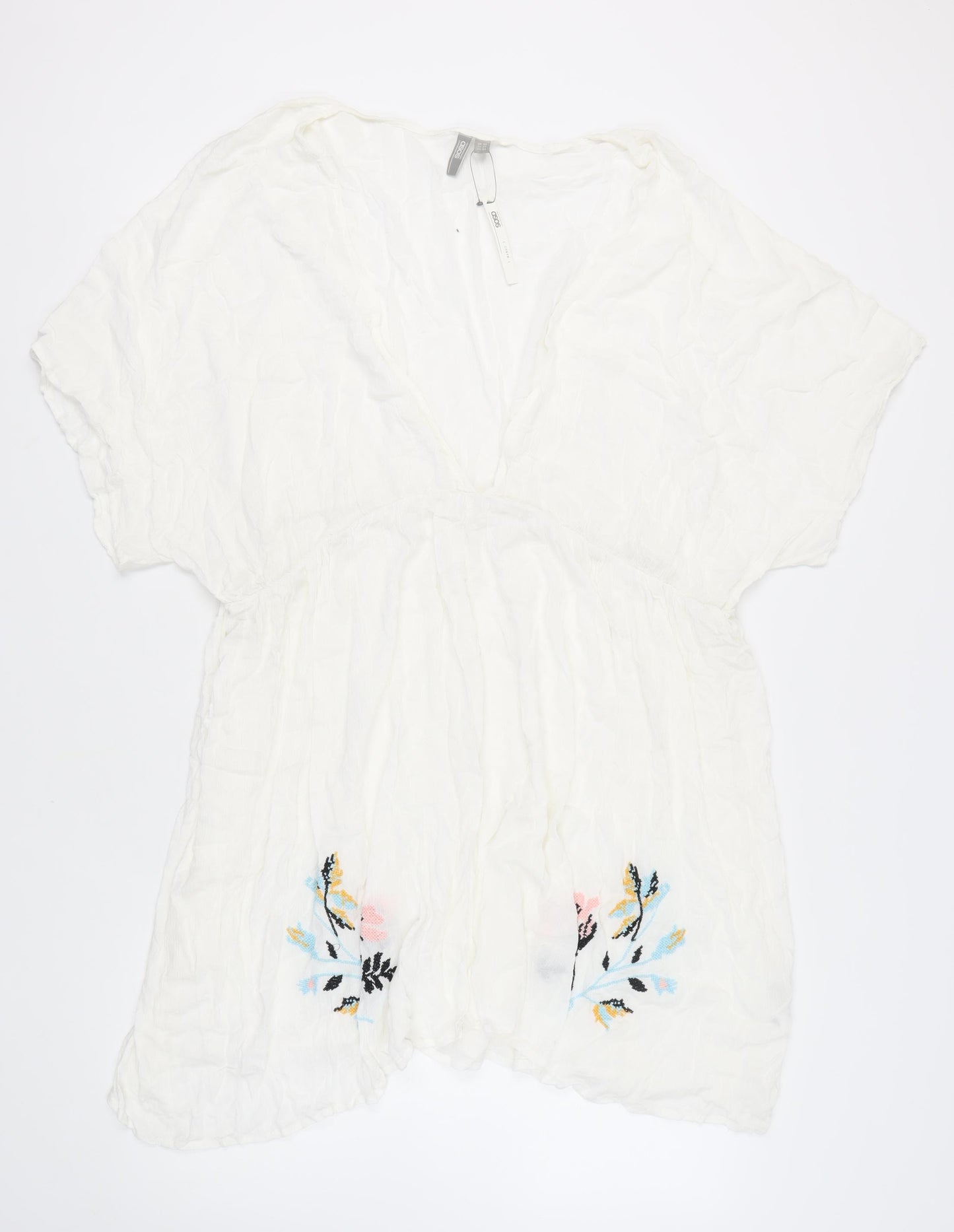 ASOS Women’s White Floral Embroidered Cover Up Size 26