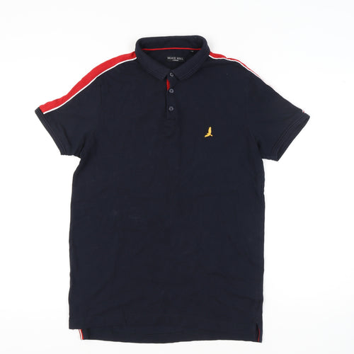 Brave Soul Men's Blue Polo M Short Sleeve Casual