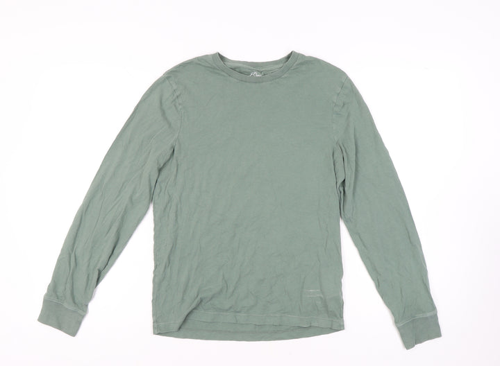J.Crew Men's Green Cotton Long Sleeve T-Shirt S