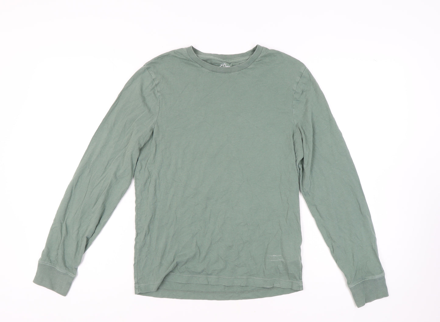 J.Crew Men's Green Cotton Long Sleeve T-Shirt S