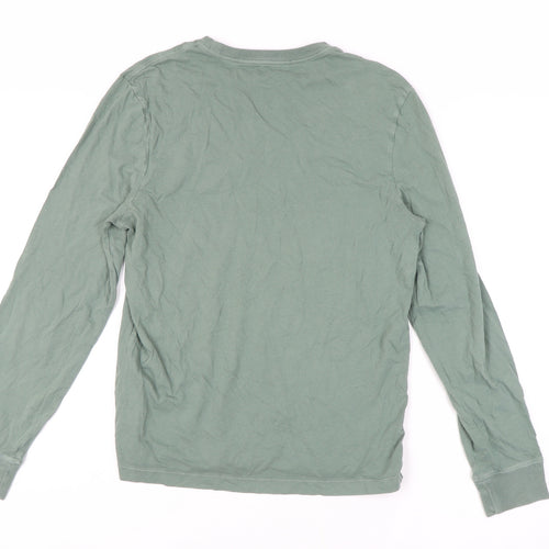 J.Crew Men's Green Cotton Long Sleeve T-Shirt S