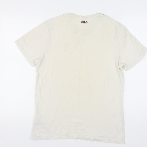FILA Men's White XL T-Shirt, Short Sleeve, 100% Cotton