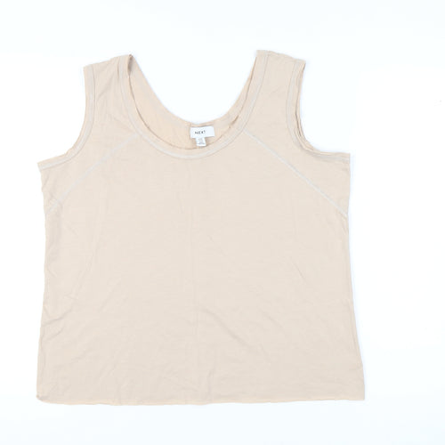 Next Women's Beige Tank Top UK 16 Sleeveless Casual