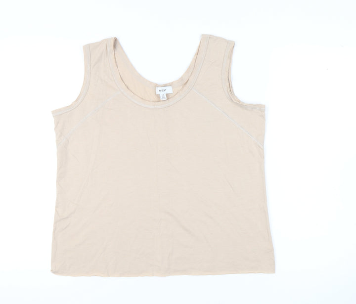 Next Women's Beige Tank Top UK 16 Sleeveless Casual