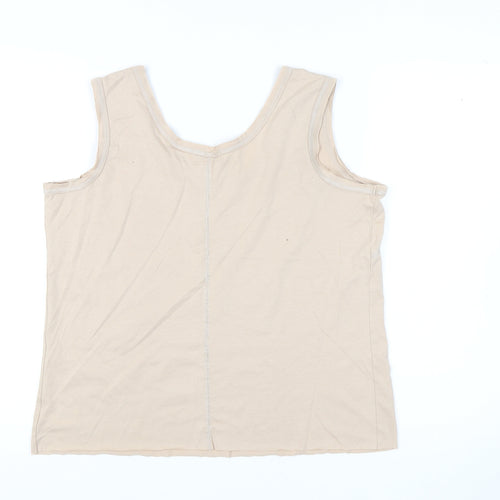 Next Women's Beige Tank Top UK 16 Sleeveless Casual