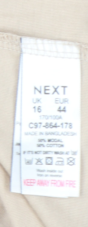 Next Women's Beige Tank Top UK 16 Sleeveless Casual
