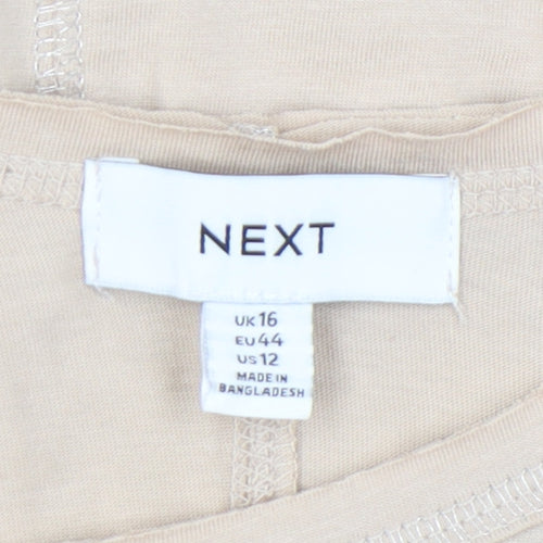 Next Women's Beige Tank Top UK 16 Sleeveless Casual