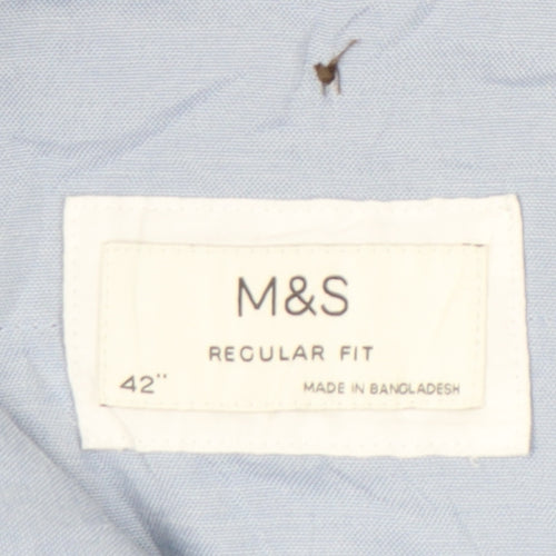 Marks and Spencer Men's Blue Chino Trousers, 42 Regular
