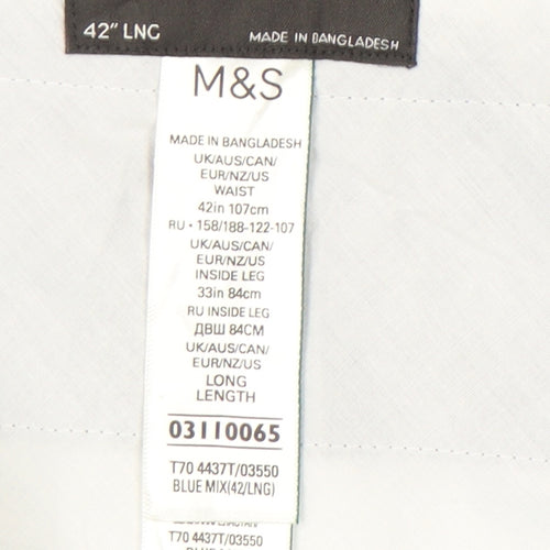 Marks and Spencer Men's Blue Dress Pants, Size 42
