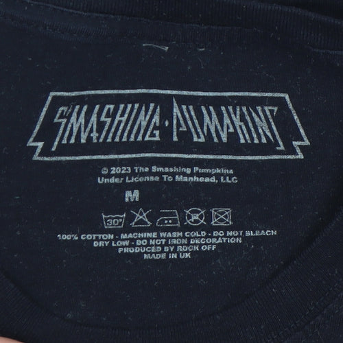Smashing Pumpkins Men's Black M T-Shirt, Music Graphic Tee