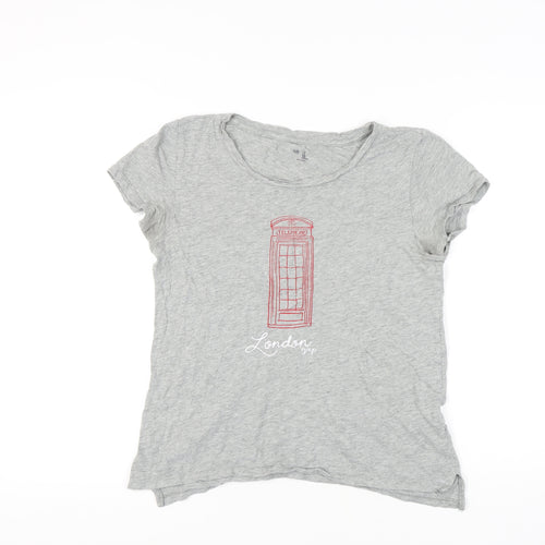 Gap Women's Grey T-Shirt M Basic City Style Embroidery
