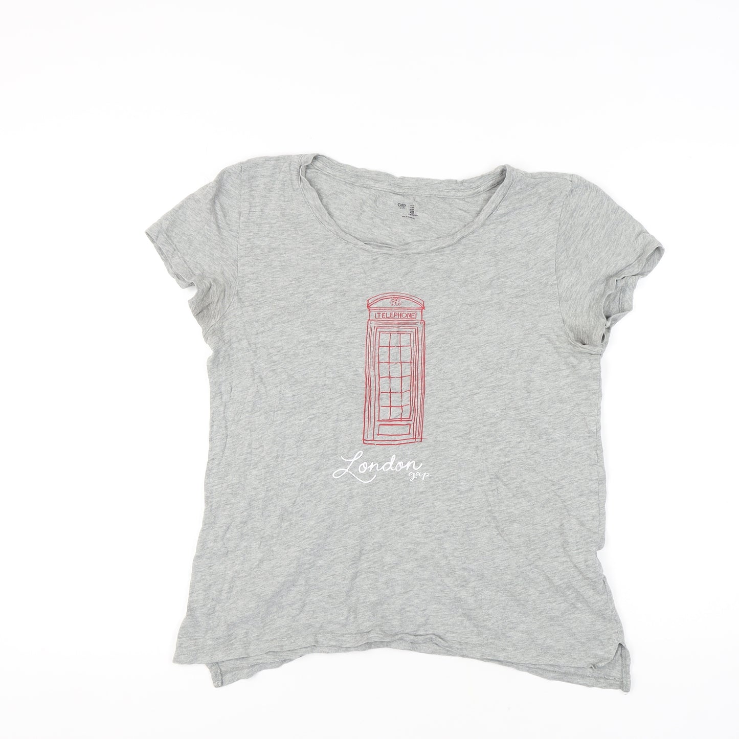 Gap Women's Grey T-Shirt M Basic City Style Embroidery