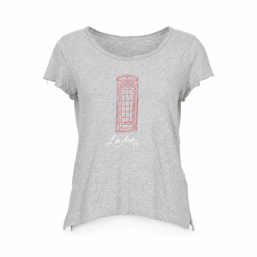 Front view of Gap Women's Grey T-Shirt M Basic City Style Embroidery