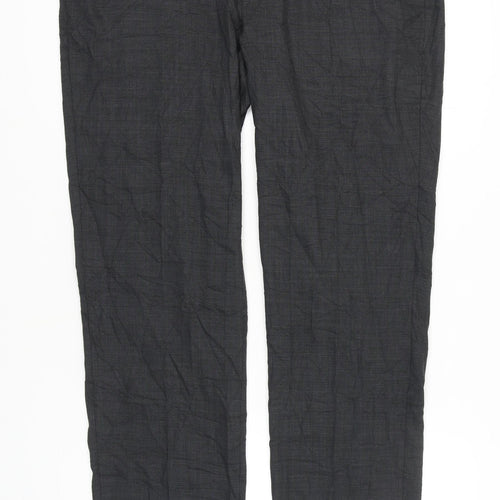 Marks and Spencer Men's Grey Regular Fit Trousers, Size 42