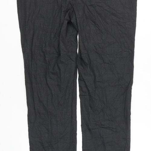 Marks and Spencer Men's Grey Regular Fit Trousers, Size 42