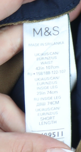 Marks and Spencer Men's Brown Chino Trousers, Size 42