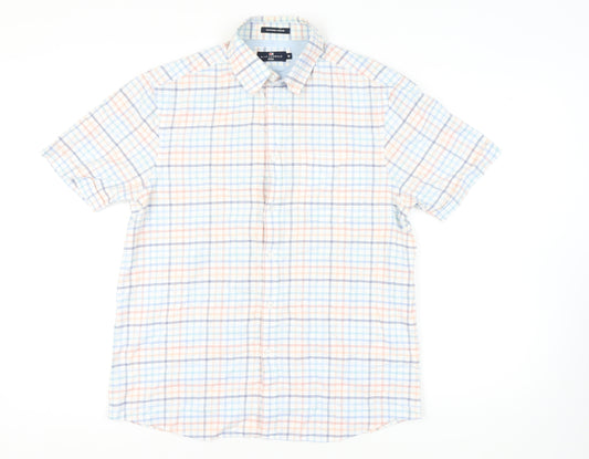 Front view of Marks & Spencer Men's Multicoloured Plaid Shirt, M