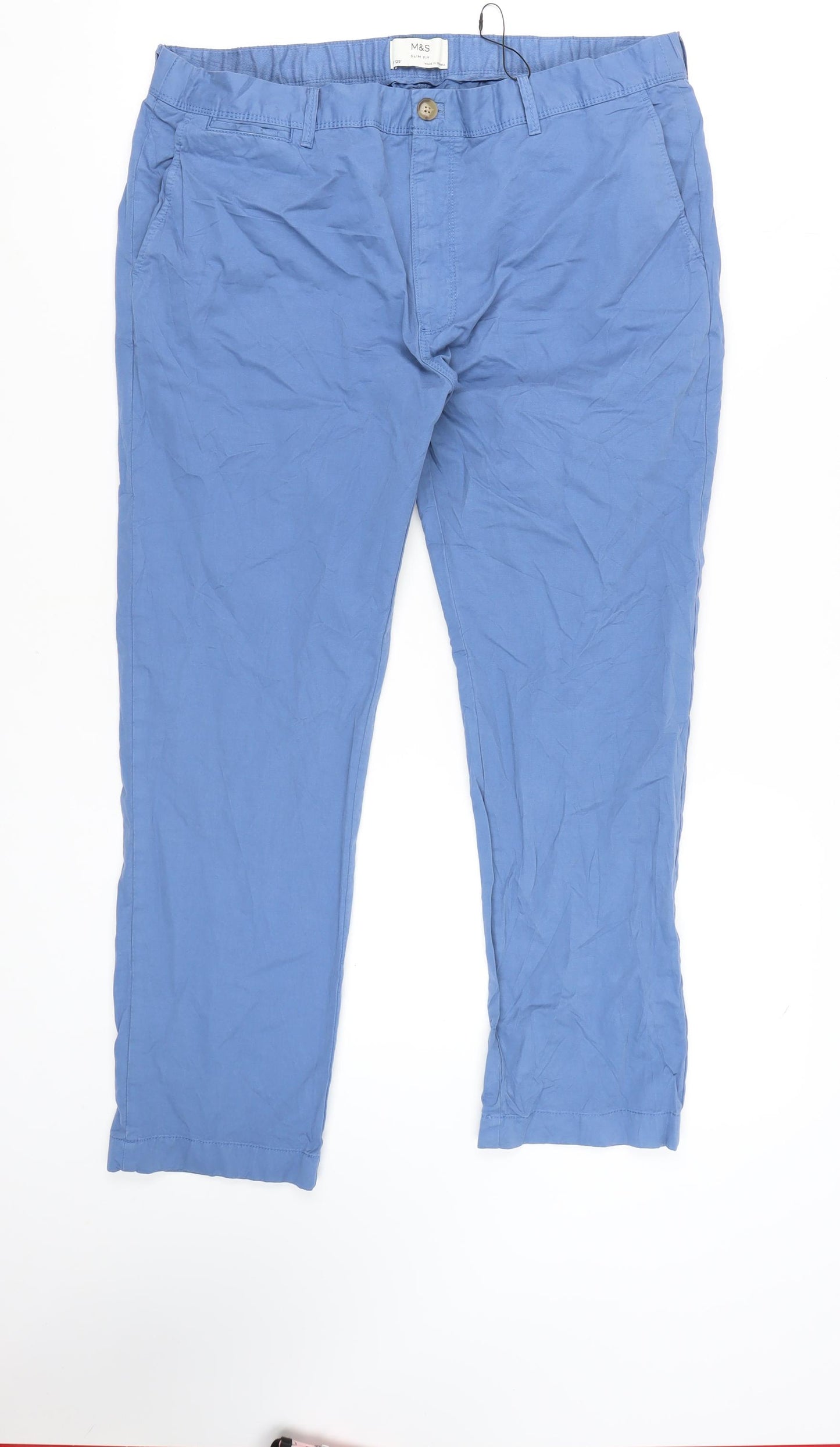 Marks and Spencer Men's Blue Chino Trousers 36
