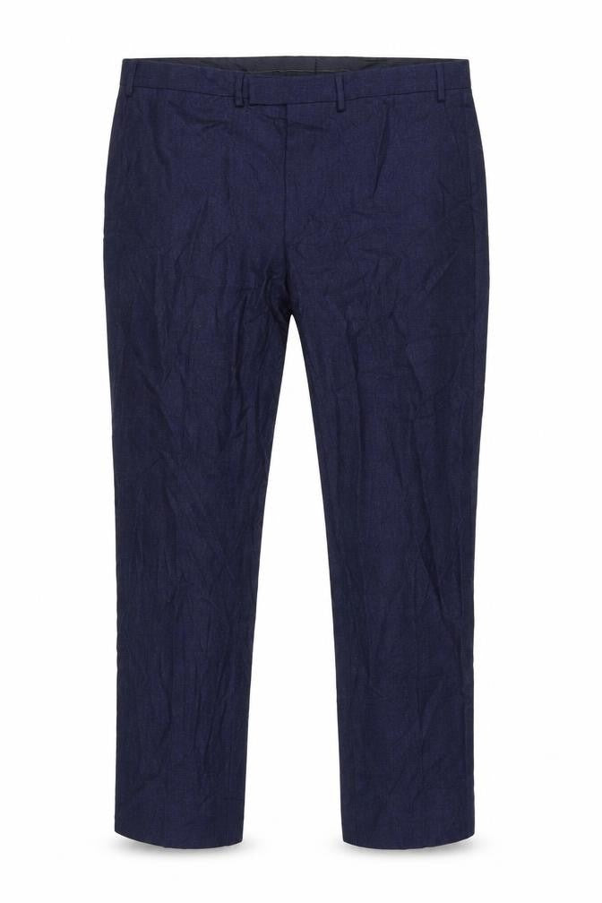 Front view of Marks & Spencer Men's Blue Wool Trousers, size 42, REG