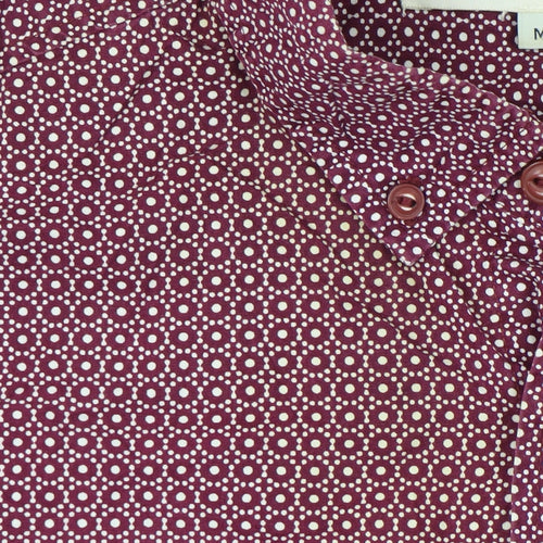 River Island Men's Geometric Red Button-Up Shirt M