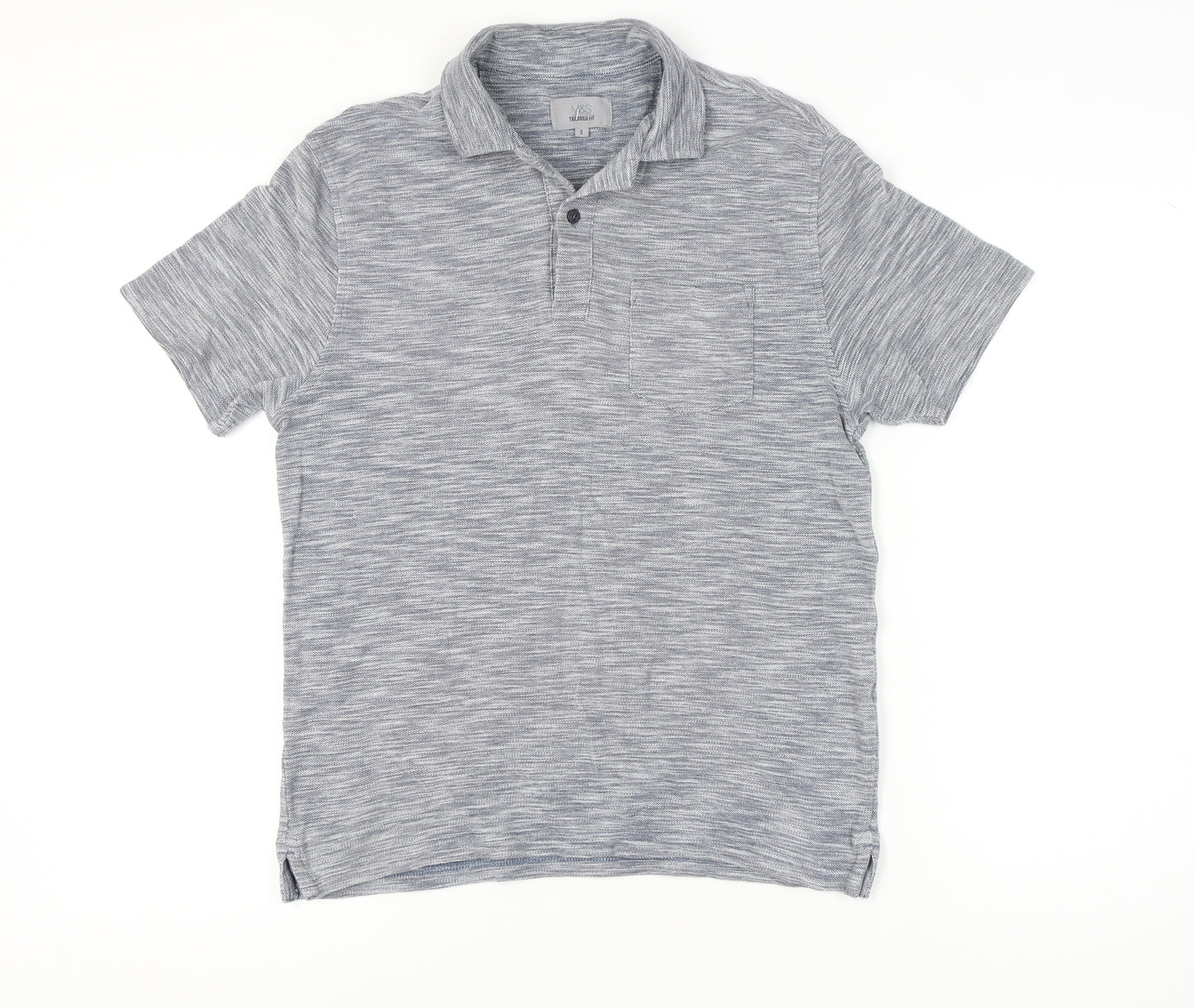 Marks and Spencer Men's Grey Polo Shirt S Tailored