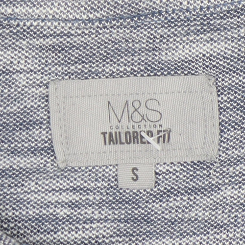 Marks and Spencer Men's Grey Polo Shirt S Tailored