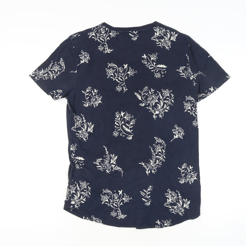 Abercrombie & Fitch Men's Blue Floral T-Shirt XS