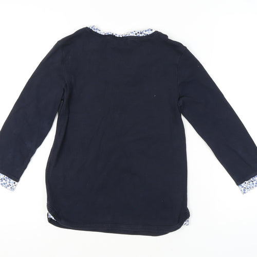 Maine Navy Blue Women's V-Neck T-Shirt, Size 10, Casual