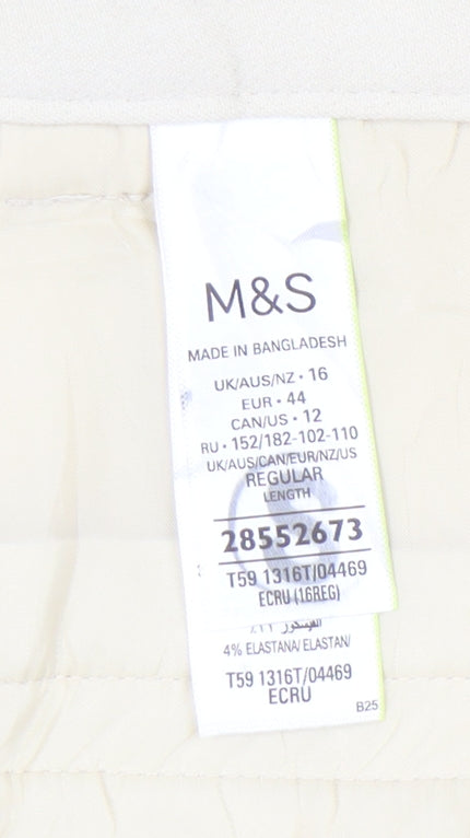 Marks and Spencer Women's Beige Trousers Size 16