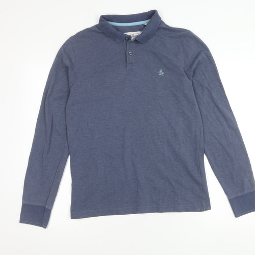 Penguin Men's Blue S Long Sleeve Polo Shirt