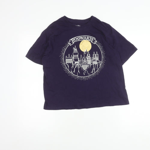Harry Potter Unisex Purple Hogwarts T-Shirt Small