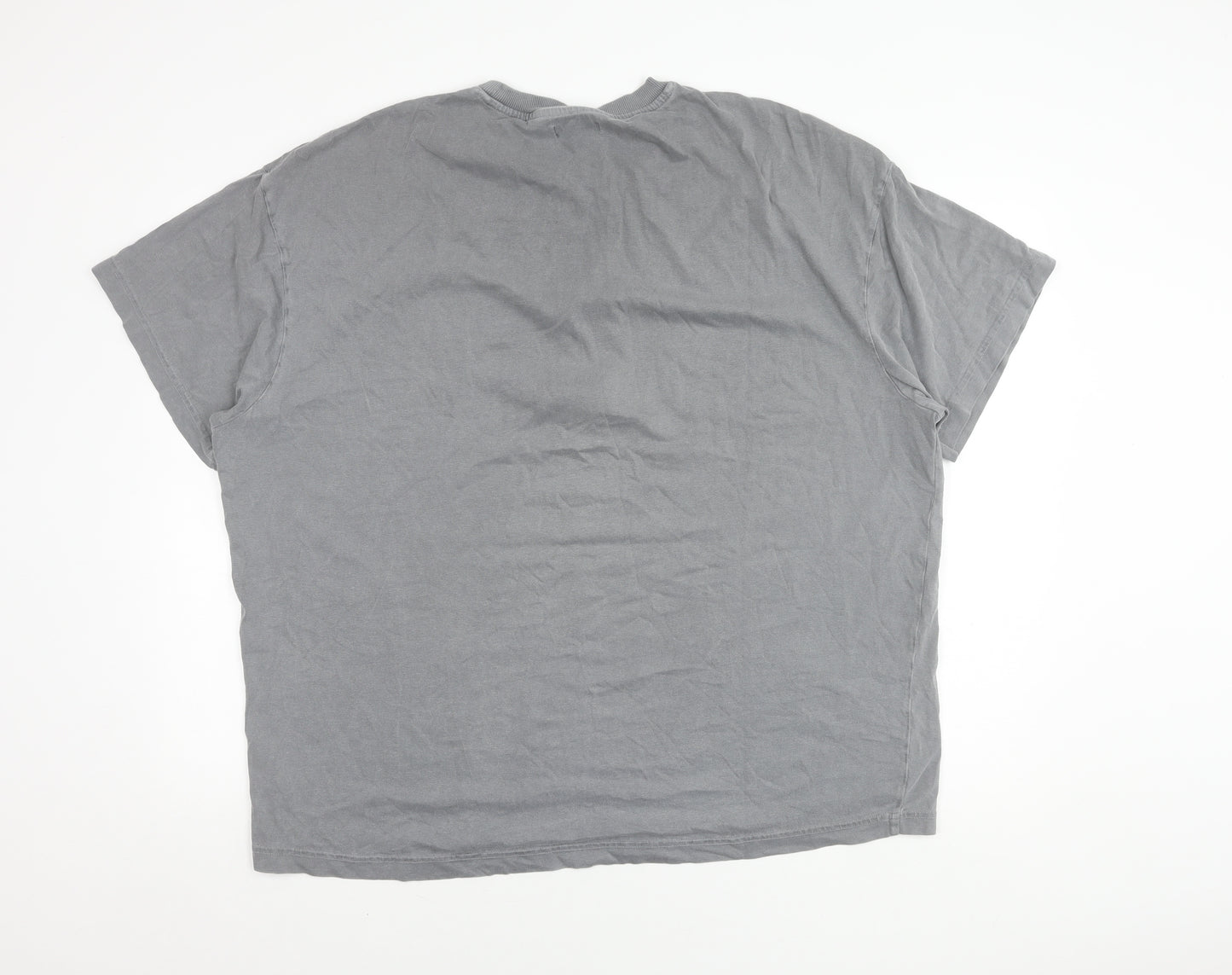ABSENT Grey Cotton Tiger Graphic T-Shirt M Men's