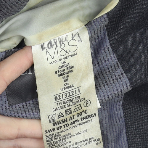 Marks and Spencer Men's Grey Suit Jacket 38R