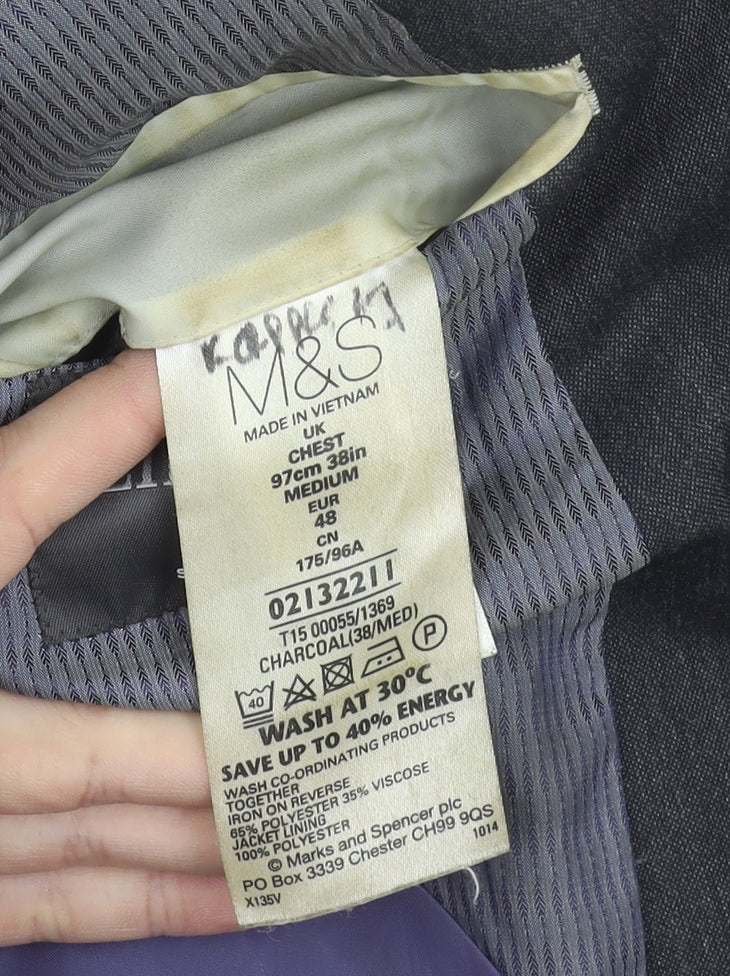 Marks and Spencer Men's Grey Suit Jacket 38R