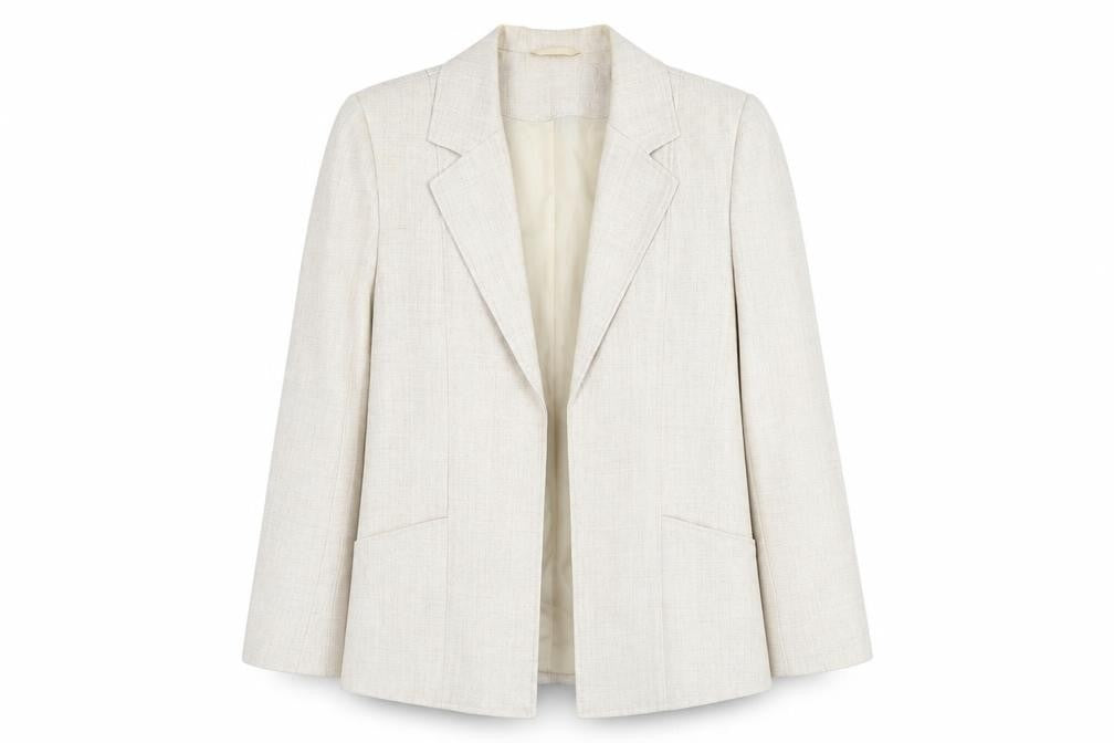 Front view of EWM Pure Classics Women's Ivory Blazer, size 18