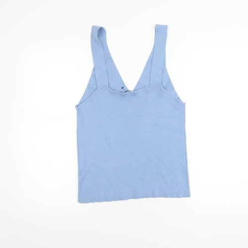 Next Women's Blue XL Knit V-Neck Tank Top