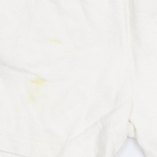 Zara Women's White Cotton Blend Shorts, Size M